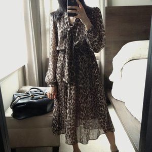 NWT Banana Republic Leopard Print Midi Dress